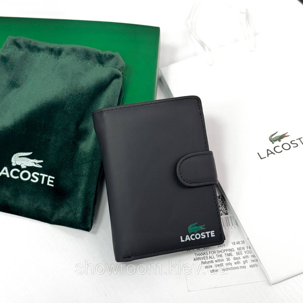 Мужское брендовое портмоне на застежке Lacoste (1721) Киев - изображение 4