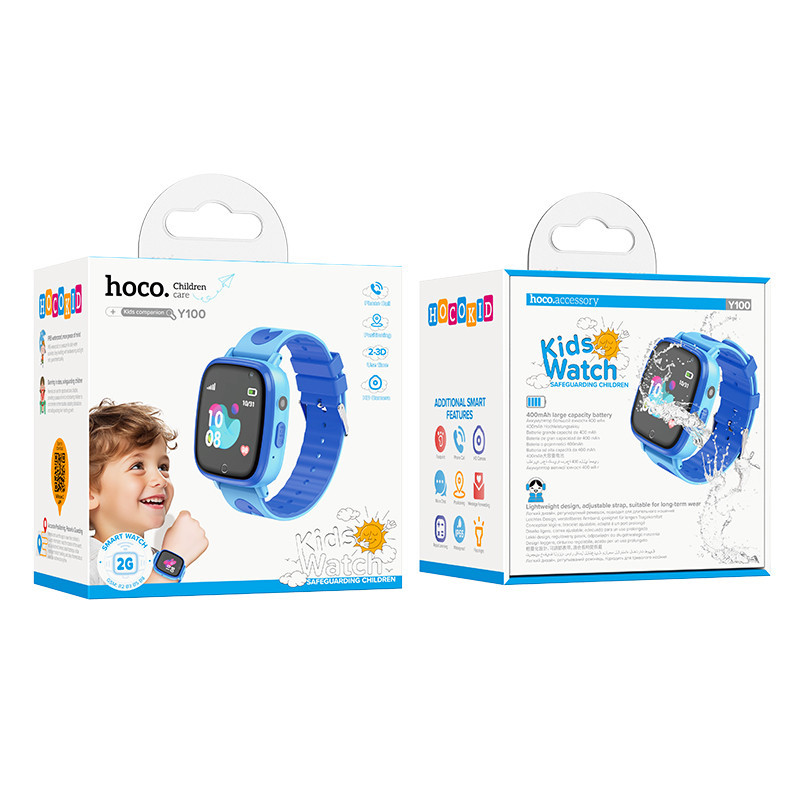 Дитячий cмарт-годинник Hoco Y100 36mm. SIM 2G. 400 mAh. IP65 Blue Одеса - фото 2