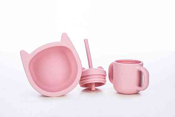 Силіконова миска дитяча  FreeOn Kitty, pink Киев
