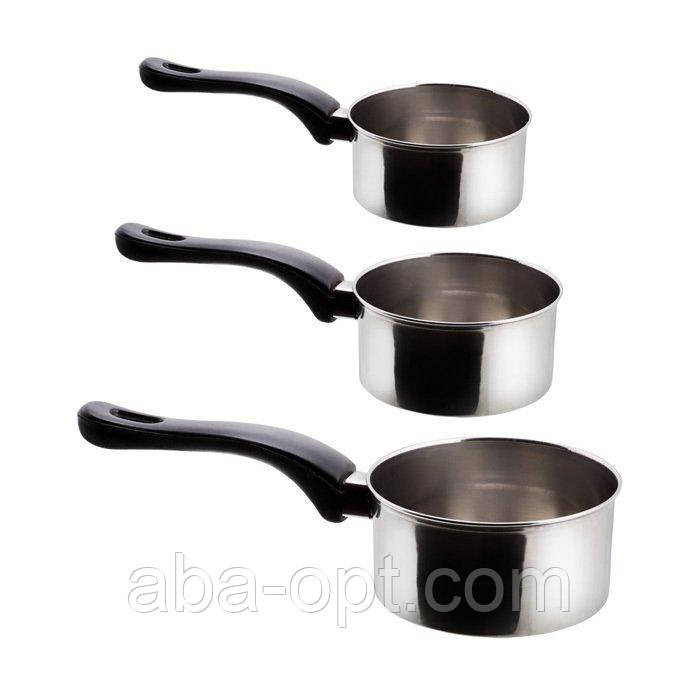 Набор сотейников Тиг нержавеющие V 0.75\1\1.2 л Ø 10\12\14 см ( 3 шт ).Aba-Opt Одесса - изображение 1