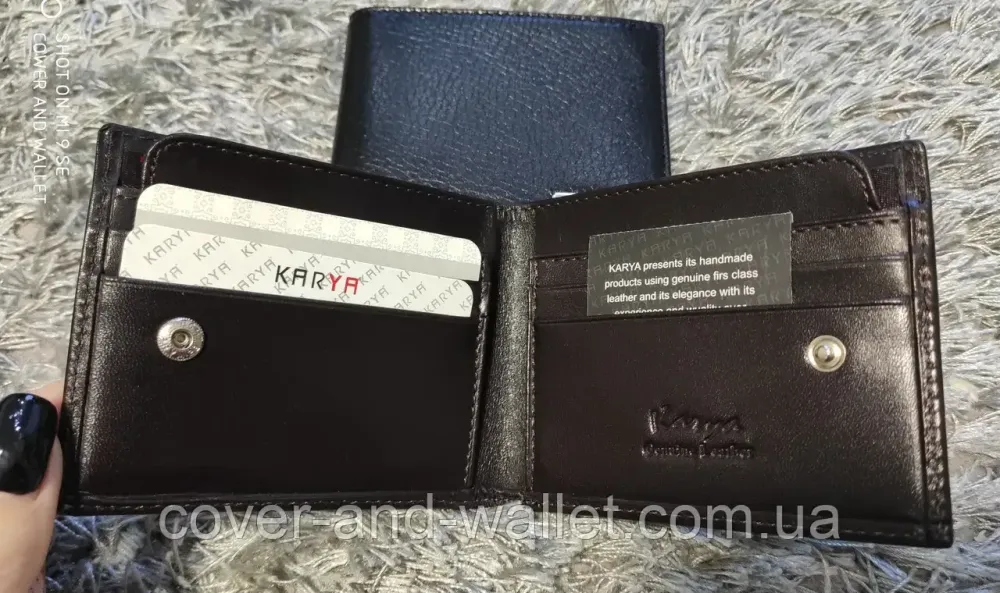 Тонкий чоловічий шкіряний гаманець маленького розміру Karya 0905 Київ - фото 9
