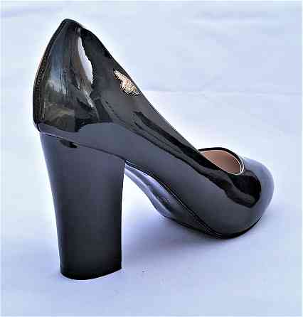 Женские Черные Туфли на Толстом Каблуке Лаковые Модельные (размеры: 37,38) - 071 Днепр