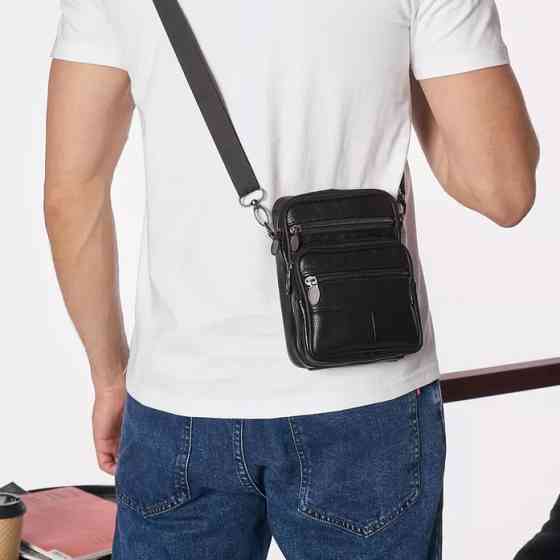 Сумка для документов для работы, Сумки-мессенджеры почтальонки, Мужска черная сумка MX-75 Львов