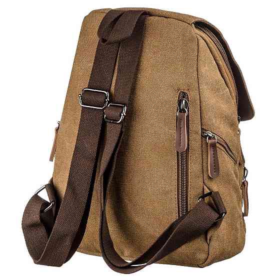 Компактний жіночий текстильний рюкзак Vintage 20196 Коричневий Київ