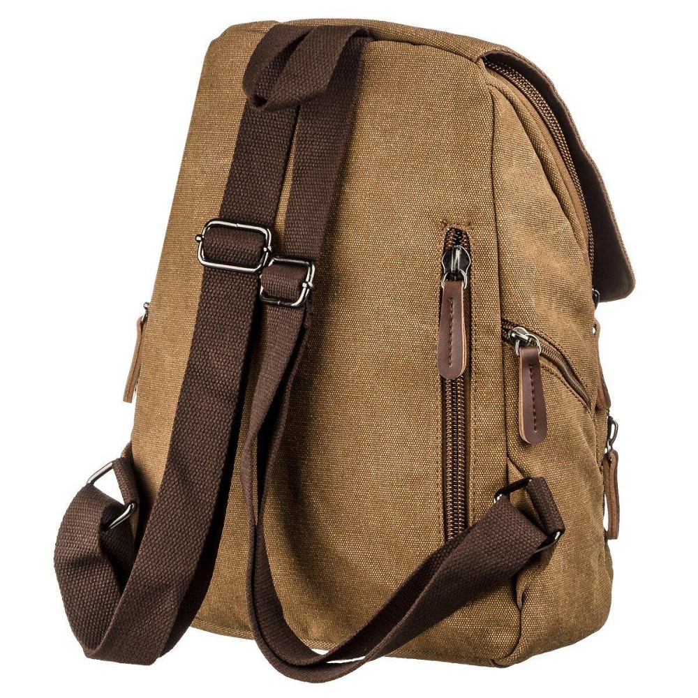 Компактний жіночий текстильний рюкзак Vintage 20196 Коричневий Київ - фото 6