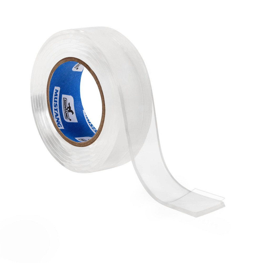 Двостороння клейка стрічка  NANO TAPE MUSTANG Прозора 19мм х 1м Рівне - фото 2