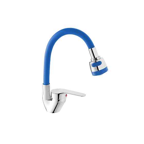 Змішувач для кухні Agua Sevilla гнучкий - C039AZU хром/синій Київ