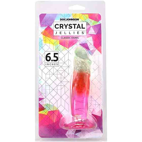 Дилдо Doc Johnson Crystal Jellies - 6.5 Inch Classic Dong - Rainbow Sex Aura Київ