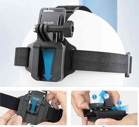 Крепление на голову и кепку для экшн камеры 2в1 Telesin QHM-001 Киев