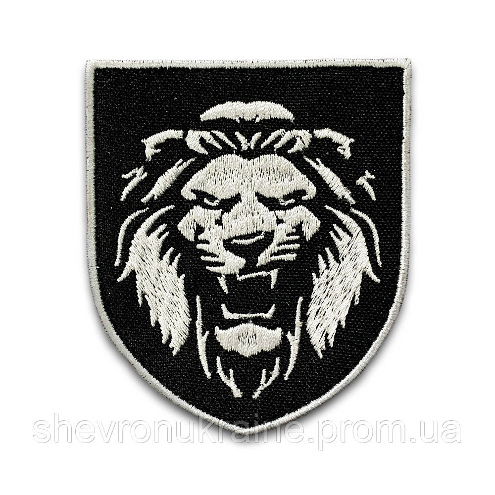 Шеврон ЛЕВ. Цар звірів (Форма щит. На липучці) Розмір 8x7см Київ - фото 5