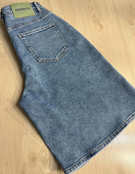 Шорти жіночі джинсові Liana 4-002 бермуди класичні середня довжина до колін стрейчеві блакитні, блакитний, З2, 32, 83 см, 117 см Київ - фото 18