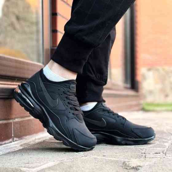 Чоловічі Чорні Термо Кросівки Nike Air Max Шкіряні Найк Єврозима (розміри: 41,42,43,44,45) — 93-1 Відео Огляд Дніпро