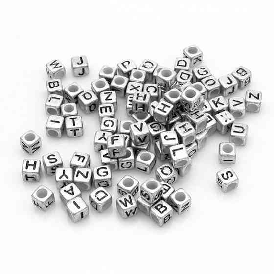 Декоративні намистинки для творчості Алфавіт Кубики Dom Busin УТ000004425 в упаковці 130 шт Вінниця