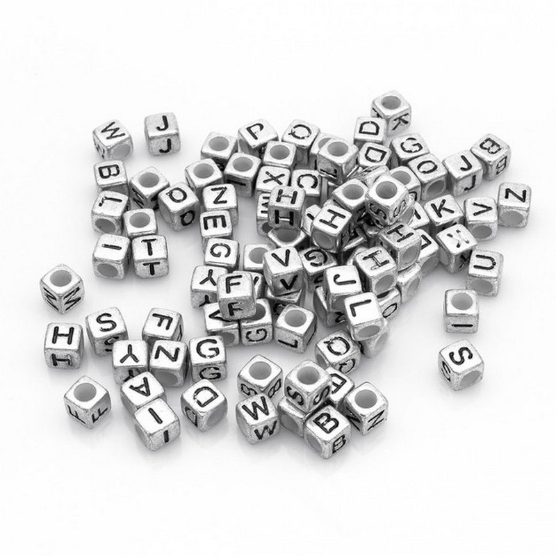 Декоративні намистинки для творчості Алфавіт Кубики Dom Busin УТ000004425 в упаковці 130 шт Вінниця - фото 1