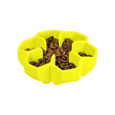 Универсальная посуда для животных WAUDOG Silicone миска для медленного питания 450 мл желтая (23538) Винница