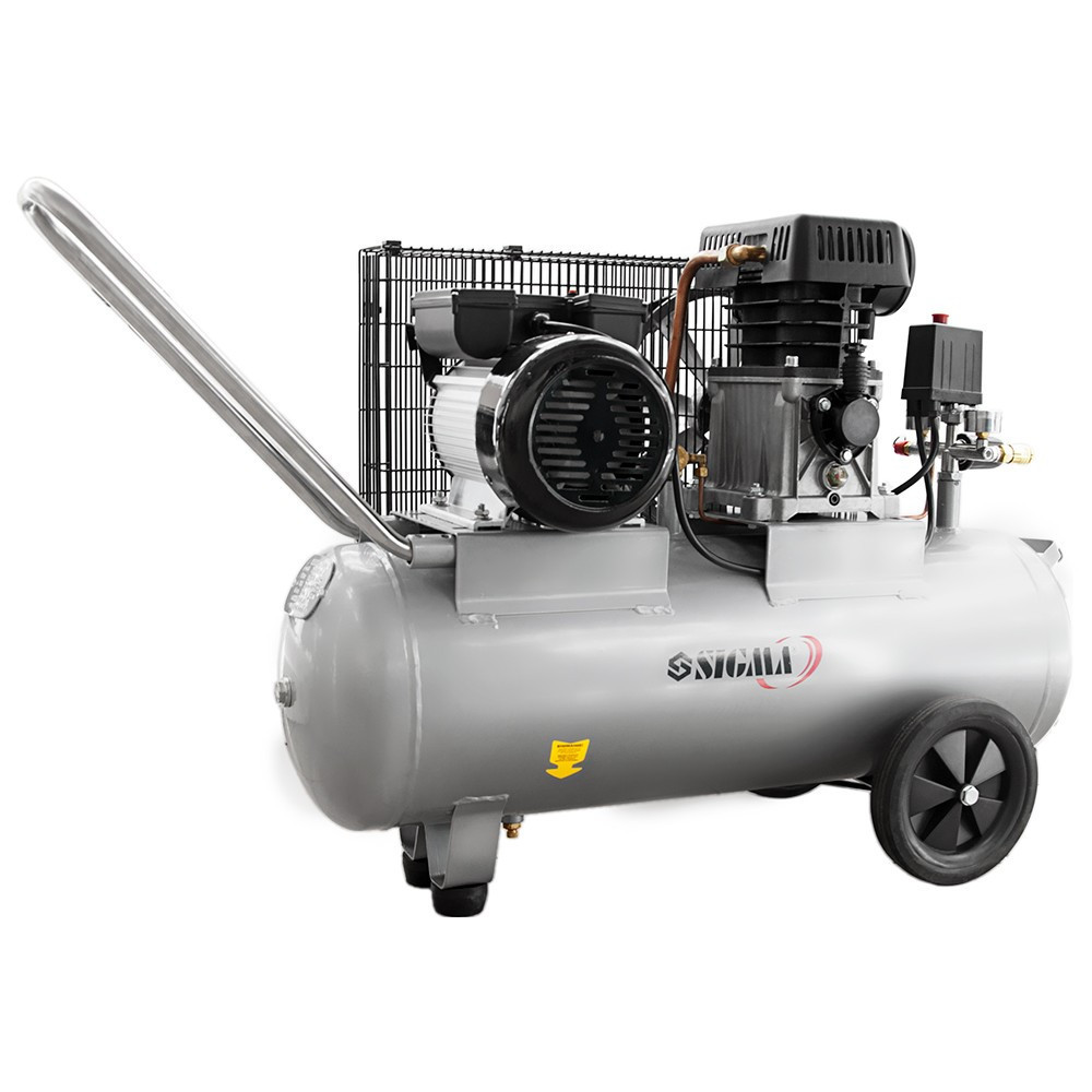 Компресор двоциліндровий ремінний (II) 2.5 кВт 335 л/хв 10бар 50 л (2 крани) SIGMA (7044121) Київ - фото 4