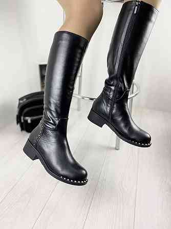 Чоботи жіночі D and V чорні натуральна шкіра зимові высота 39см размер 37 (2596) Коломыя