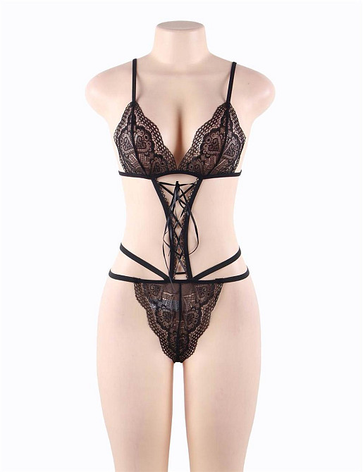 Комплект прозрачного кружевного белья Star Night Sheer Lace Teddy, черный XS-S Sex Aura Киев - изображение 3