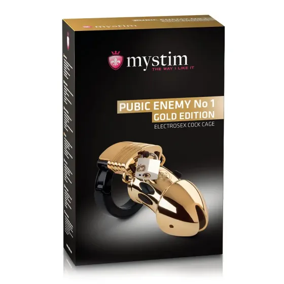 Клітка для члена з електростимуляцією Mystim Pubic Enemy No 1 - Gold Edition Львів
