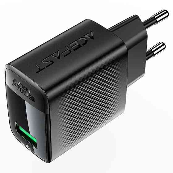 Сетевое зарядное устройство ACEFAST A90 QC18W GaN single USB-A charger (EU) Black Одесса