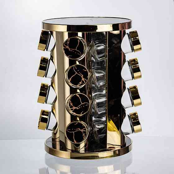 Карусель для спецій 16 баночок чорний мармур Київ