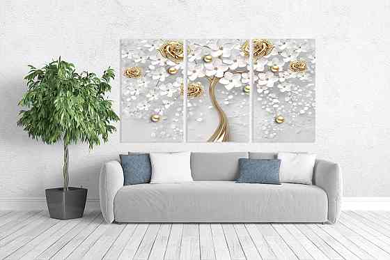 Модульна картина у вітальню/ спальню Дерево троянді ART-069_3A 100х150 см Київ