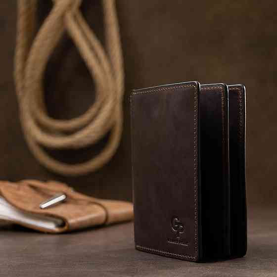 Кожаная винтажная обложка для документов GRANDE PELLE 11537 Коричневый Киев