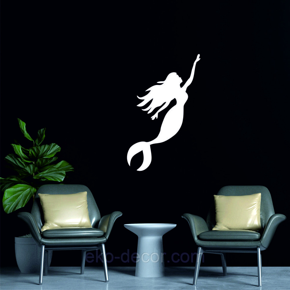 Декоративное настенное 3D Панно «Русалочка» Декор на стену с объемом 50*31 см, Белый Киев - изображение 7