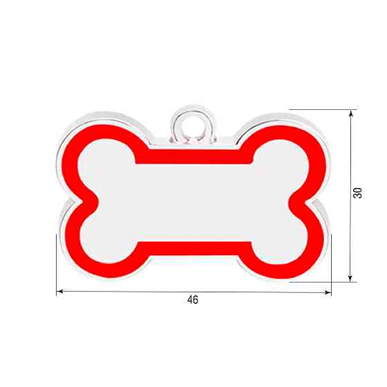 Адресник для собаки Bone 46х30мм Червоний Київ