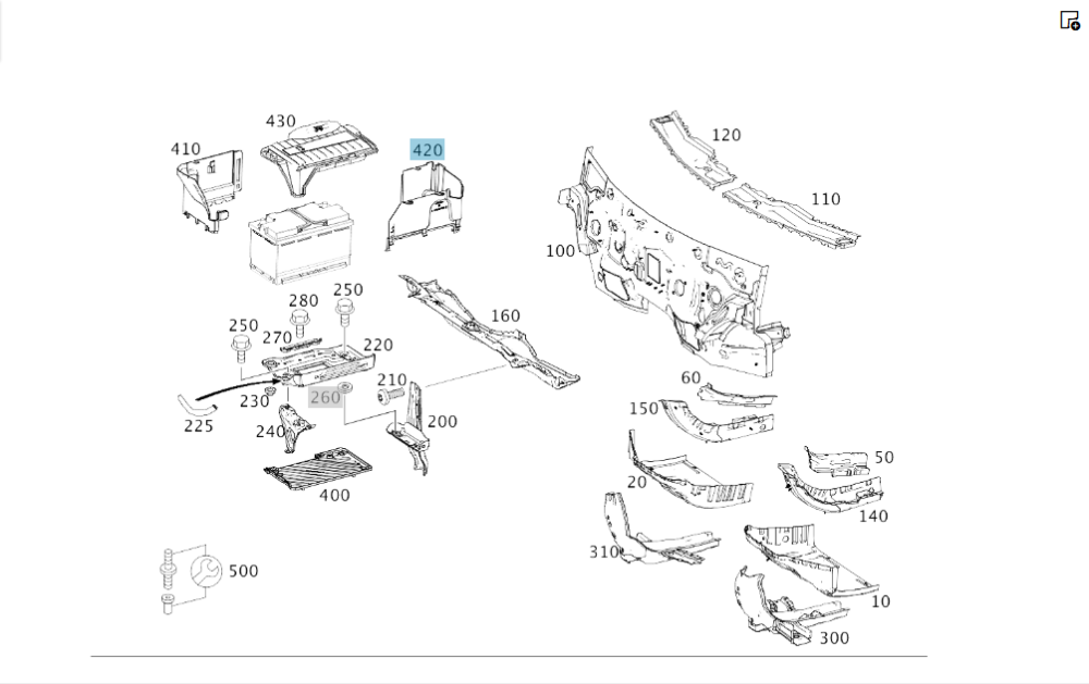 Mercedes-Benz  A2465410205 Корпус ніші АКБ задня частина CLA Shooting Brake X117 CLA C117 GLA X156 A-class W176 B-class W242 B-class W246 Одесса - изображение 2