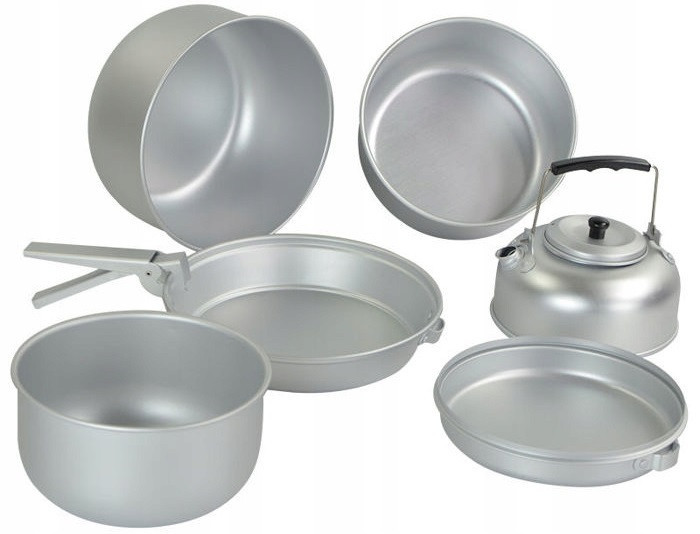 Набір Туристичного Посуду з Чайником на 6 персон Mil-Tec від Sturm (14661000) Алюміній Нововолинськ - фото 1