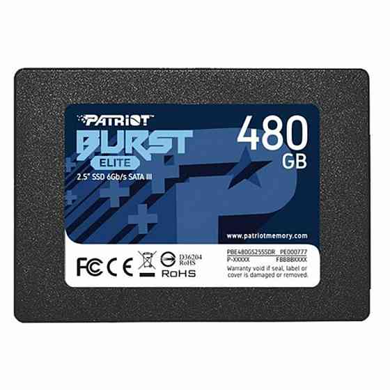 SSD диск накопичувач Patriot Burst Elite 480GB 2.5" 7mm SATAIII TLC 3D PBE480GS25SSDR Одеса