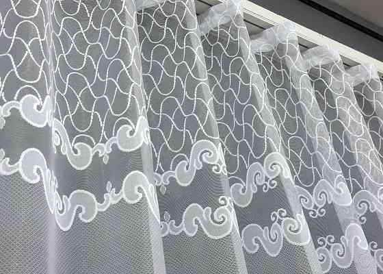 Тюль з тканини жакард колір білий 1262т Київ