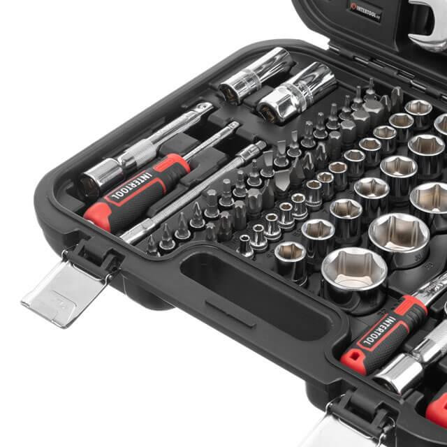 Набір інструментів INTERTOOL 1/2 "& 1/4", 82од., Cr-V STORM - набір з ключами, подовжувачами і бітами Львів - фото 2
