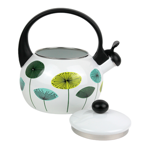 Чайник 2,2л емальований зі свистком з малюнком 
