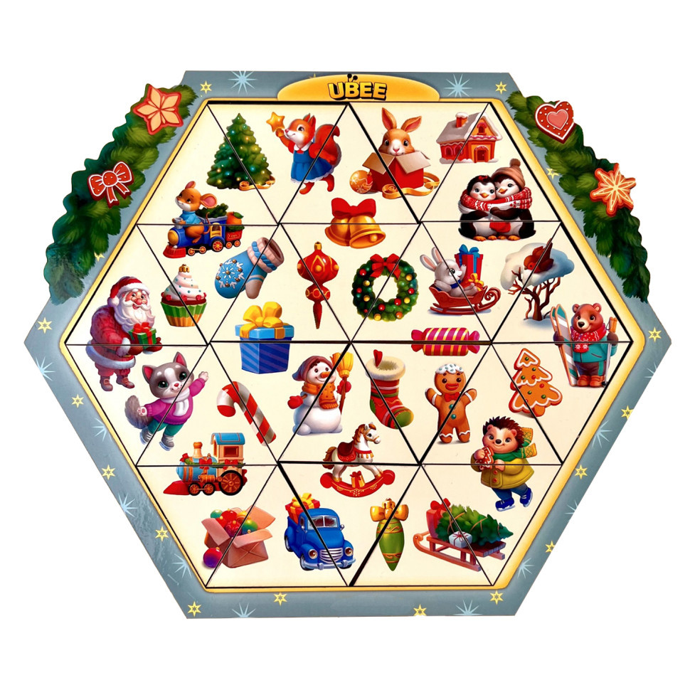 Розвиваючий пазл-вкладиш "Новорічна головоломка" (ПСД234) PSD234, 24 елементи Вінниця - фото 1