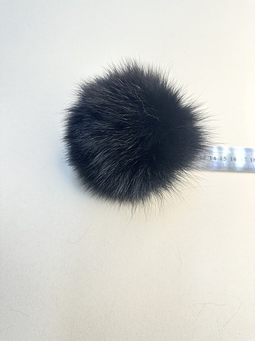 Помпони з натурального хутра песця на шапку 10-12см Чорний Харків - фото 2