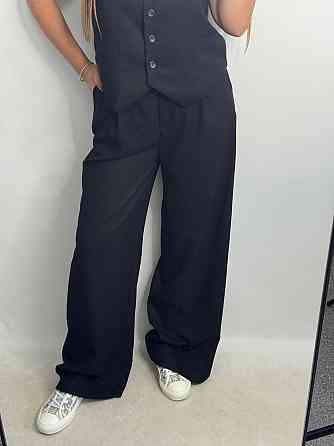 Лляний костюм-трійка в класичному стилі Чорний M-L Харків