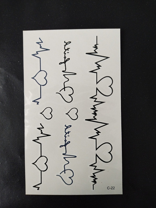 Тимчасове тату "Сердечка" - розмір стікера 10*6см Київ - фото 1