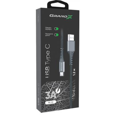 Дата кабель USB 2.0 AM to Type-C 1.2m Grey Grand-X (FC-12G) Вінниця - фото 4