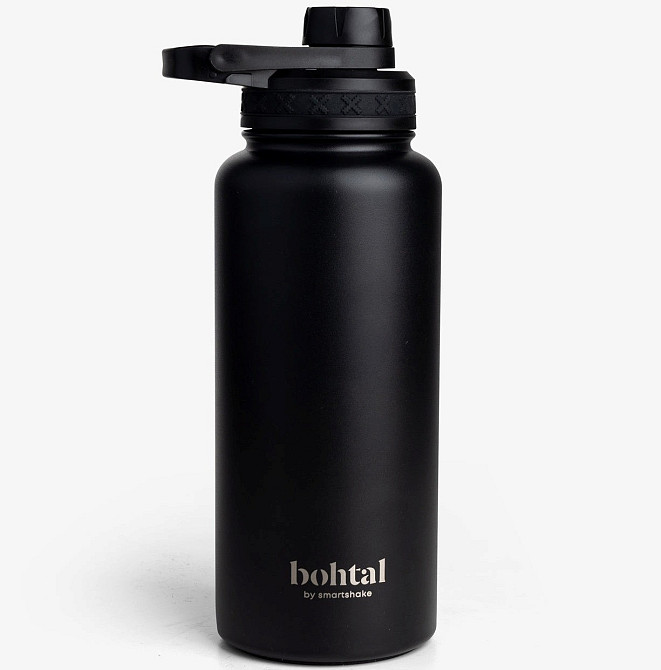 Пляшка для води металева з подвійною вакуумною ізоляцією Bohtal Insulated Sports Bottle 960 ml/32 oz Black Кам'янське - фото 1