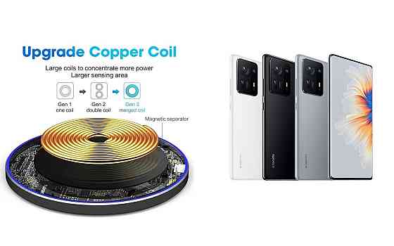Бездротовий зарядний пристрій Copper до 30W для Samsung Galaxy S22, S22+, S22 Ultra, USB-C, LED Київ