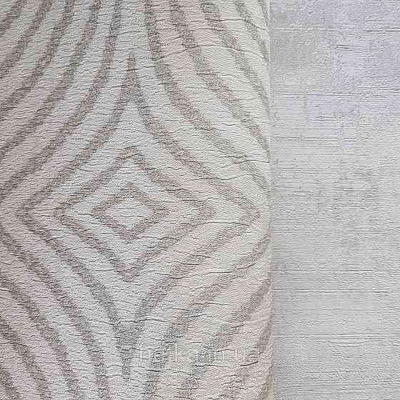 Шпалери метрові вінілові на флізелін 24 Carati Cristiana Masi абстракція смуги хвилі сріблом на молочному 3д Київ