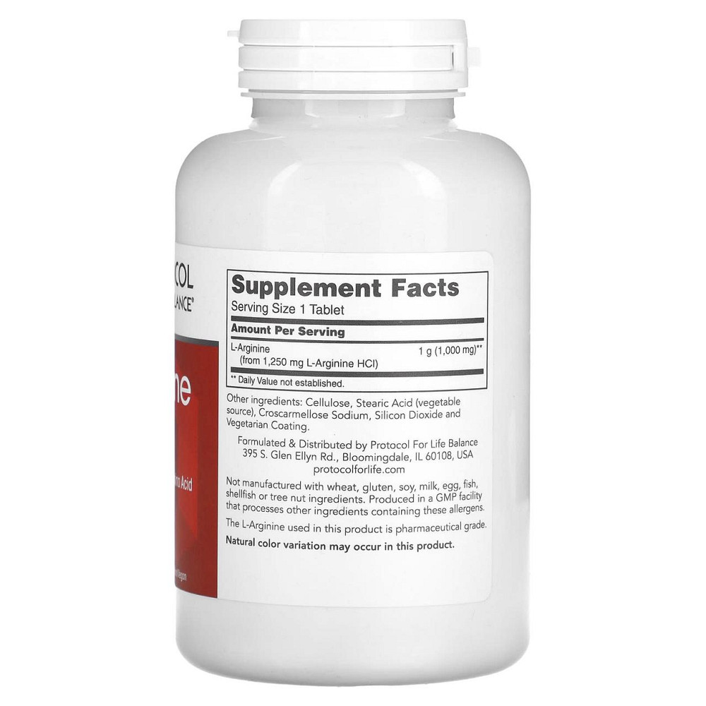 L-аргинин Protocol for Life Balance L-Arginine 1000 мг 120 вег таб Киев - изображение 2