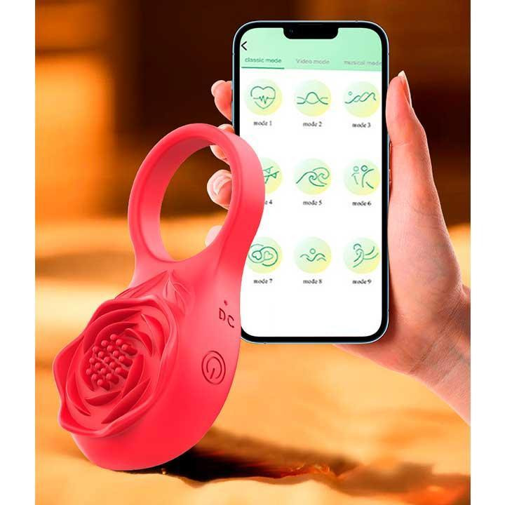 Смарт віброкольцо на пінис Love Spouse "Троянда" Вінниця - фото 17