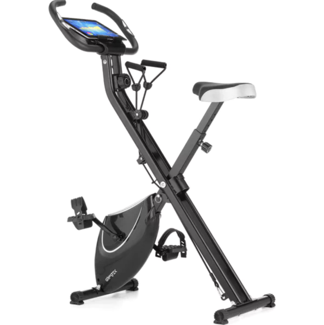 Велотренажер Gymtek FX600 магнітний складний з еспандерами срібний Київ - фото 3