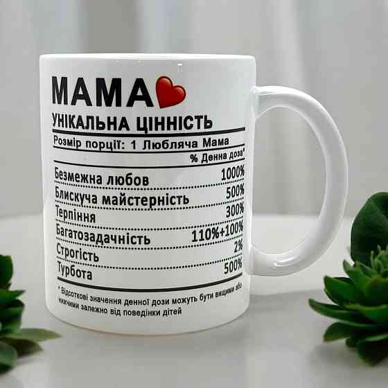 Кружка на подарок маме «Мама — уникальная ценность» Городище