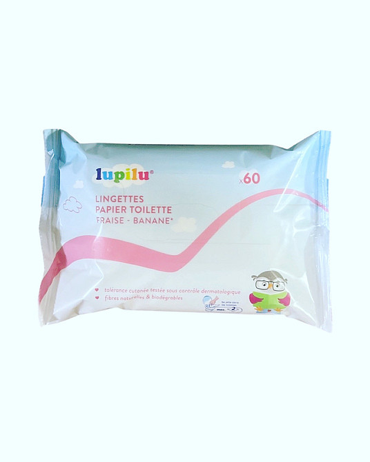 Детская влажная туалетная бумага Lupilu Fraise - Banane 60 шт (4056489191728) Виноградов - изображение 1