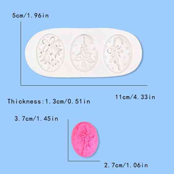 Молд новогодний из силикона 50 на 110 мм серый Киев