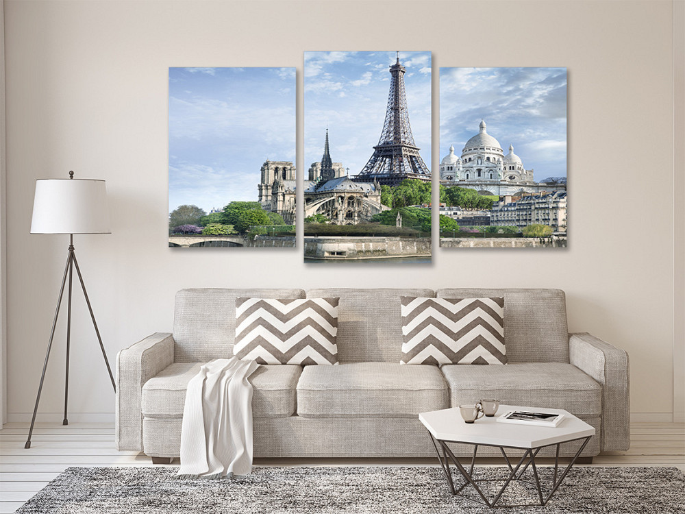 Модульная картина в гостиную / спальню  Париж Art-657_3 70x130 см Киев - изображение 2
